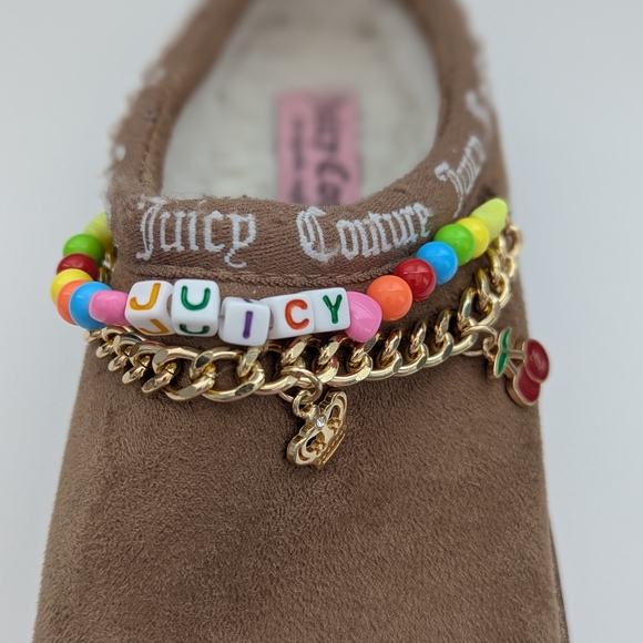 NWT Juicy Couture Women's (Size 7) Mules/Slippers/Shoes w/Beads & Charms - Picture 8 of 15
